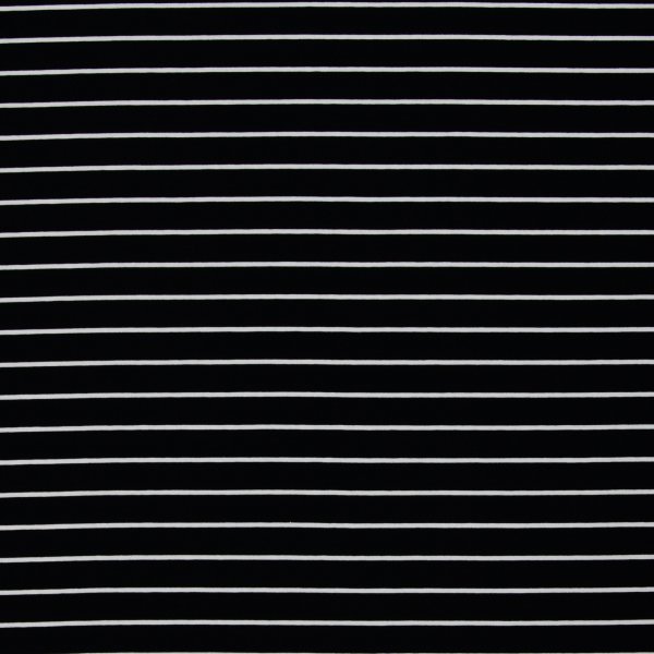 Baumwolljersey -Isa- Streifen - schwarz weiss